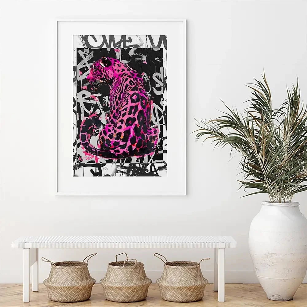Pink Leopard Framed Art Print