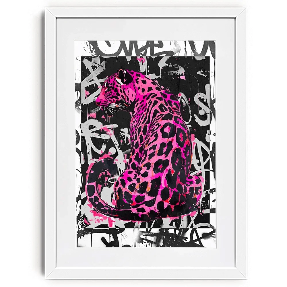 Pink Leopard Framed Art Print