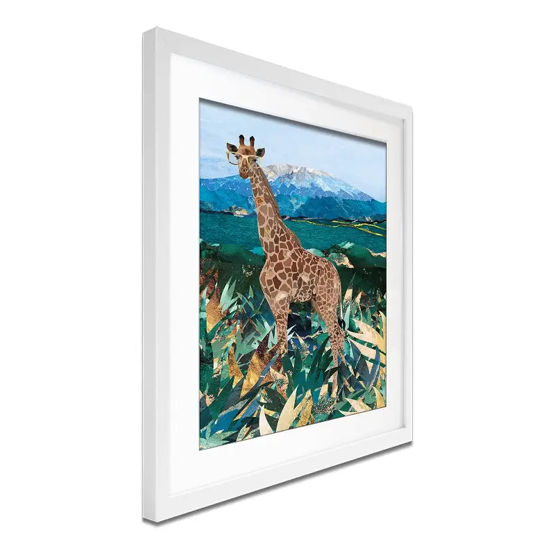 Giraffe In The Wild Framed Art Print