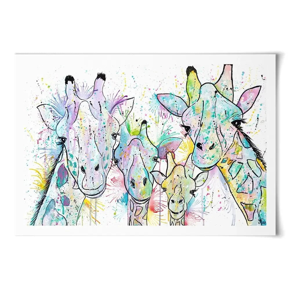 Four Giraffes Art Print