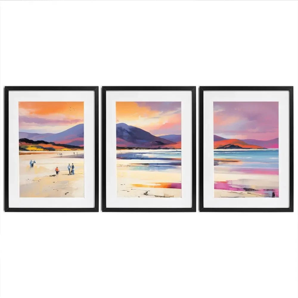 Beach Stroll Framed Art Print Trio