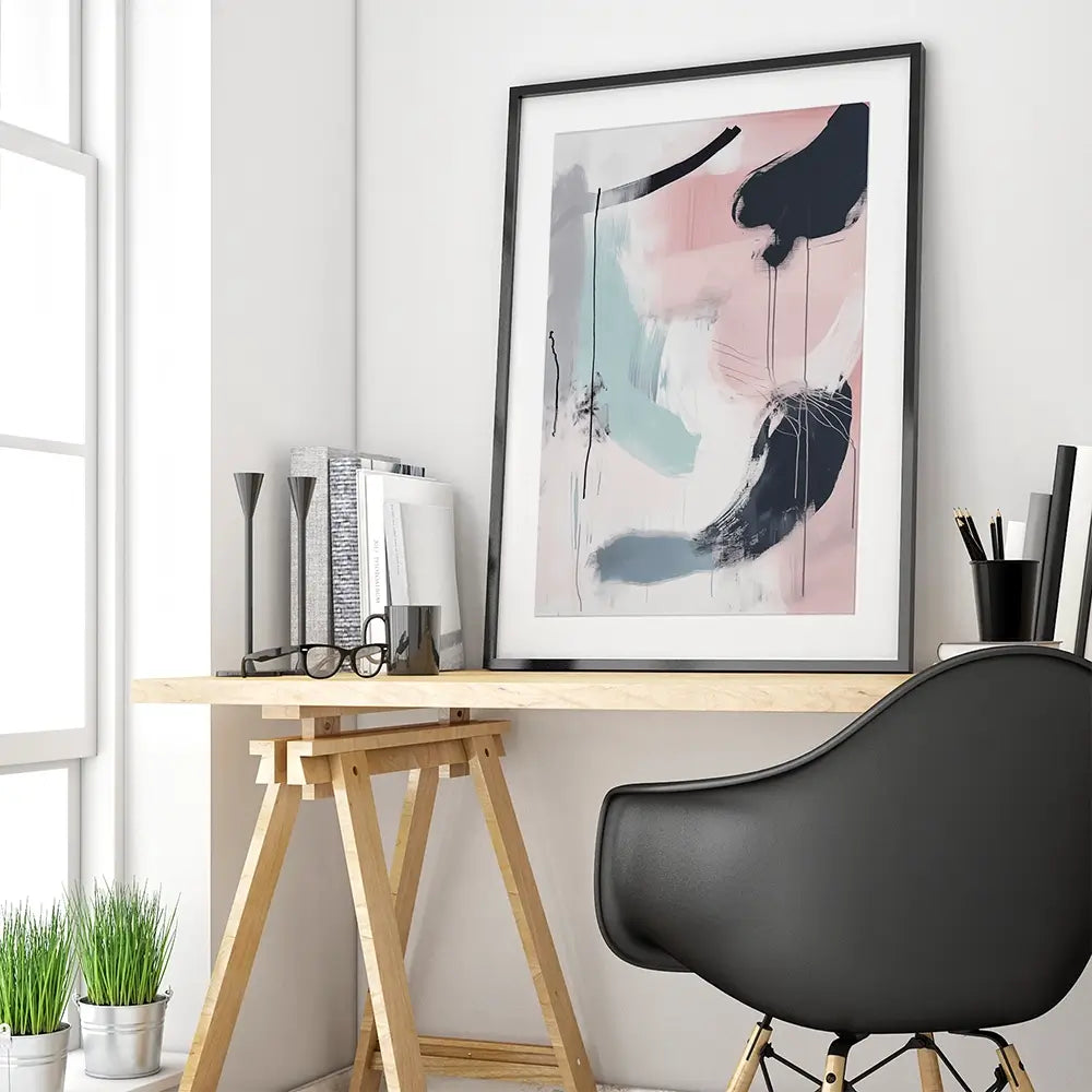 Minimalist Blush Pink Framed Art Print
