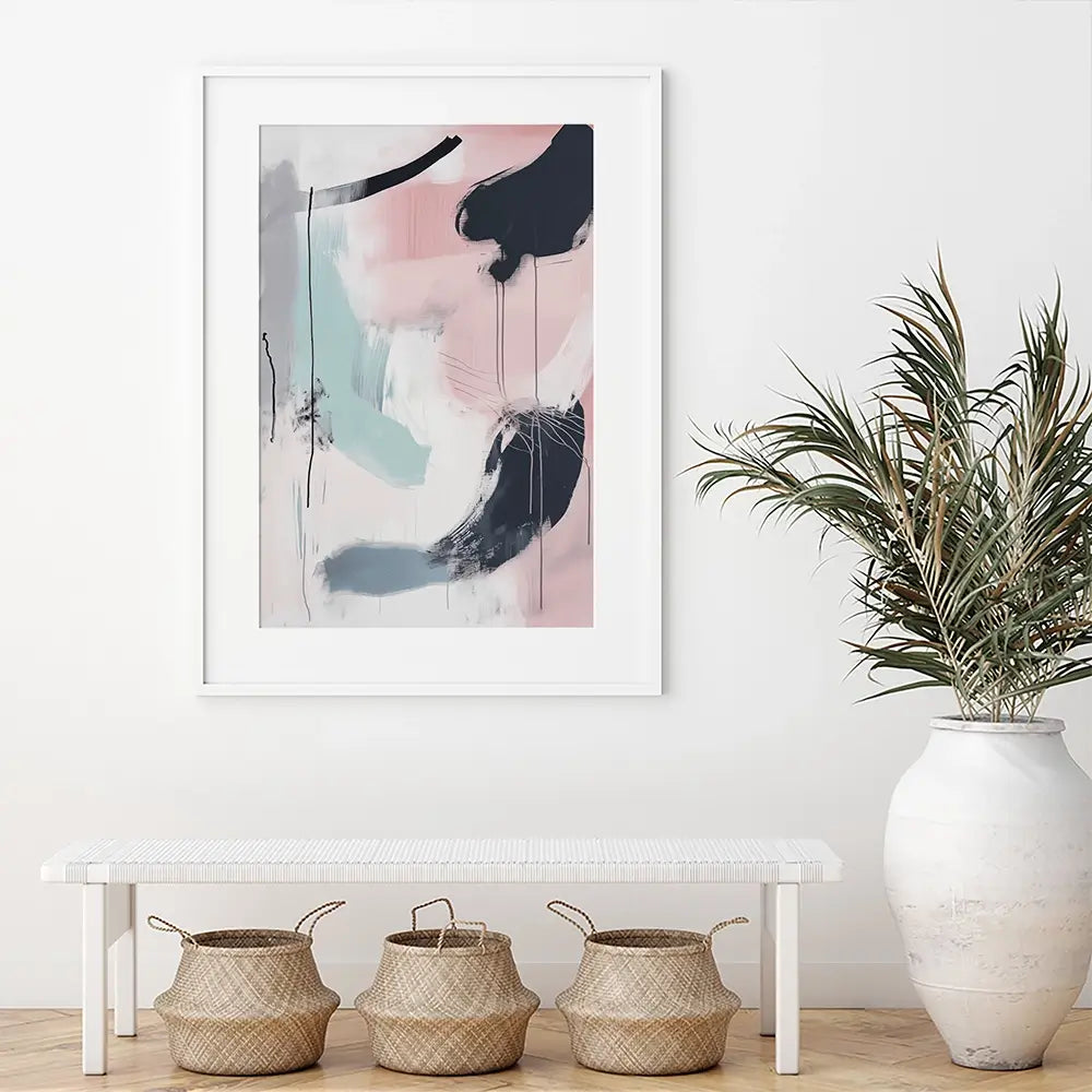 Minimalist Blush Pink Framed Art Print