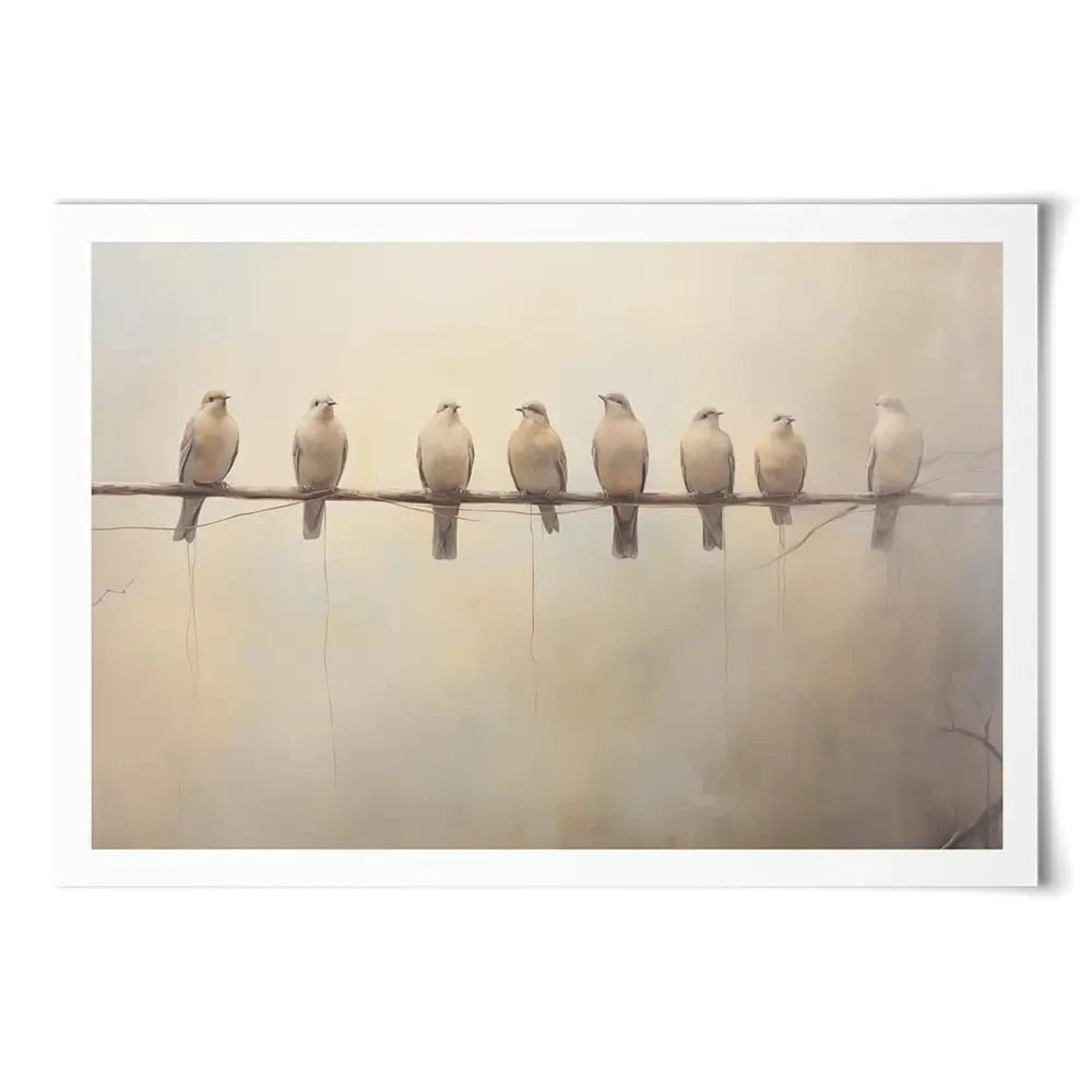 Neutral Doves Art Print