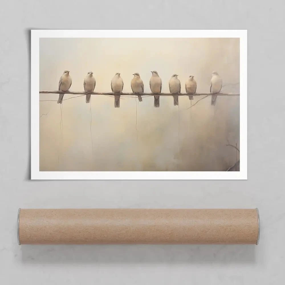 Neutral Doves Art Print