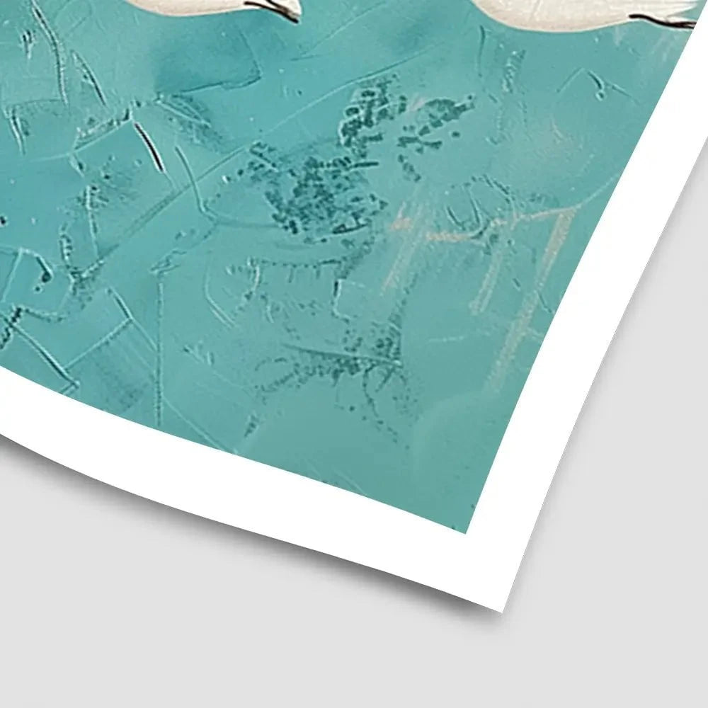 Five White Birds Art Print