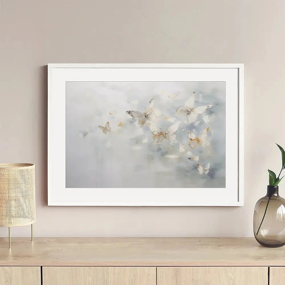 Minimal Butterflies Framed Art Print