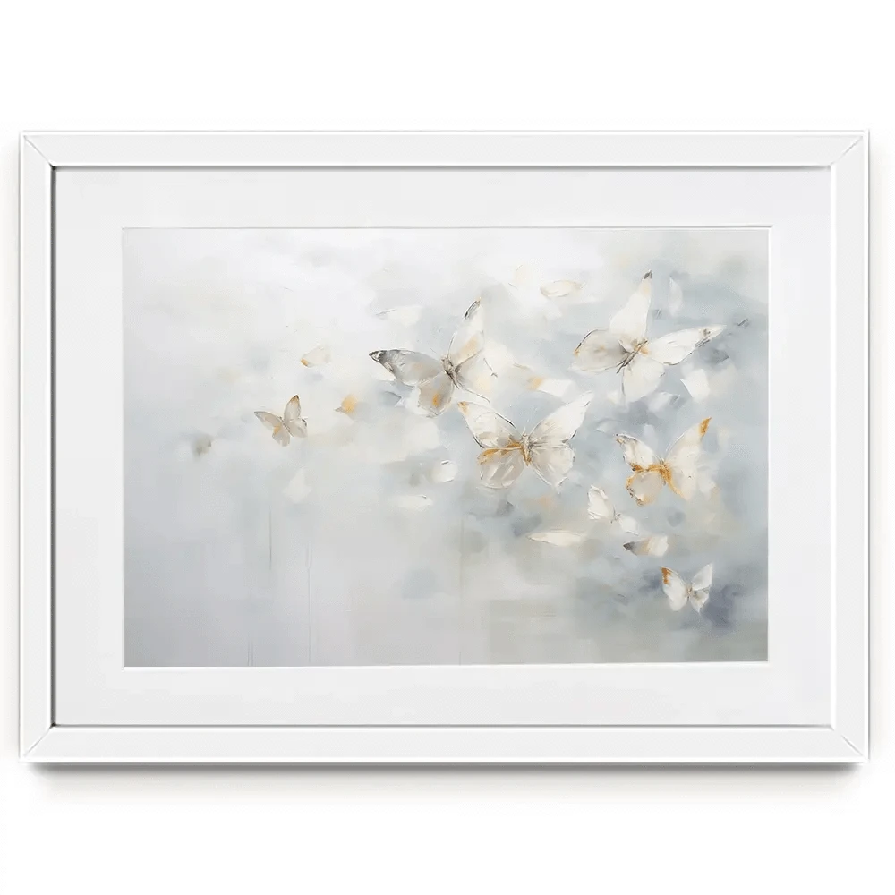 Minimal Butterflies Framed Art Print