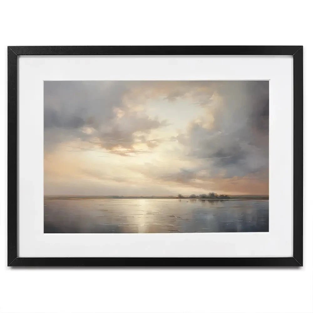 Neutral Stormy Sky Framed Art Print