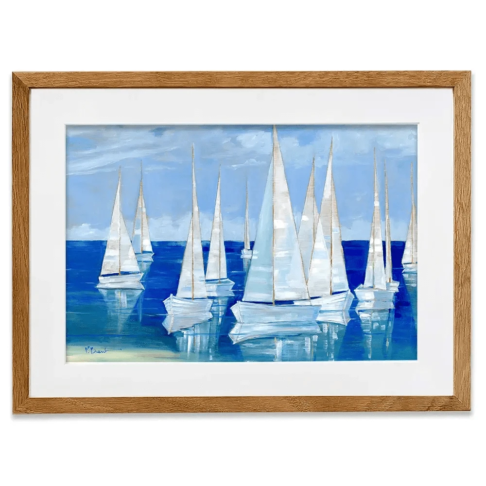 Blanco Beach Sailboats Framed Art Print