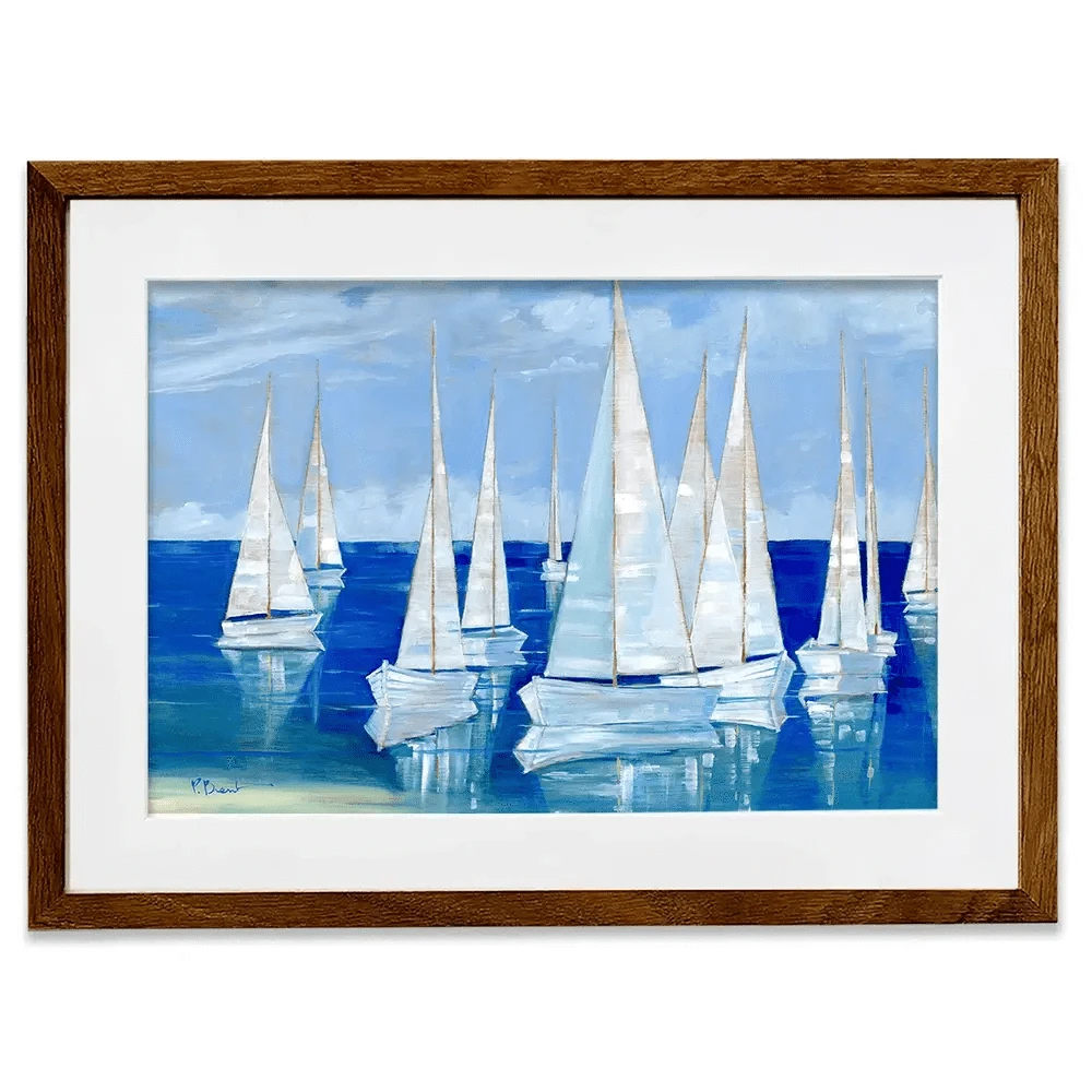 Blanco Beach Sailboats Framed Art Print
