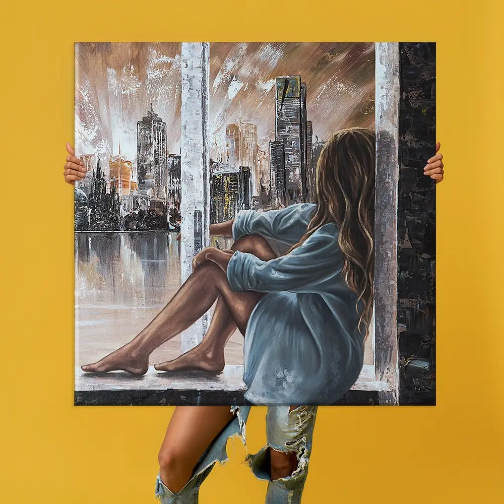 Window View Oversized Canvas Print