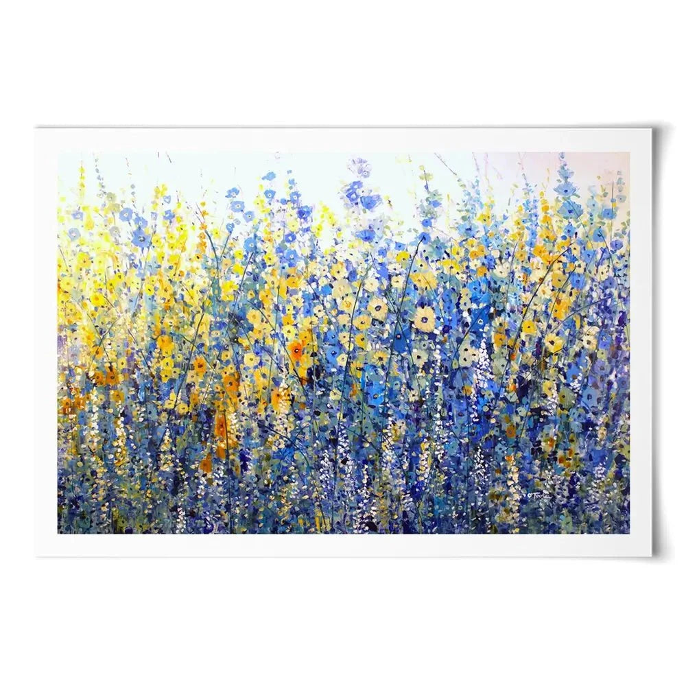 Yellow Blue Bloom Art Print