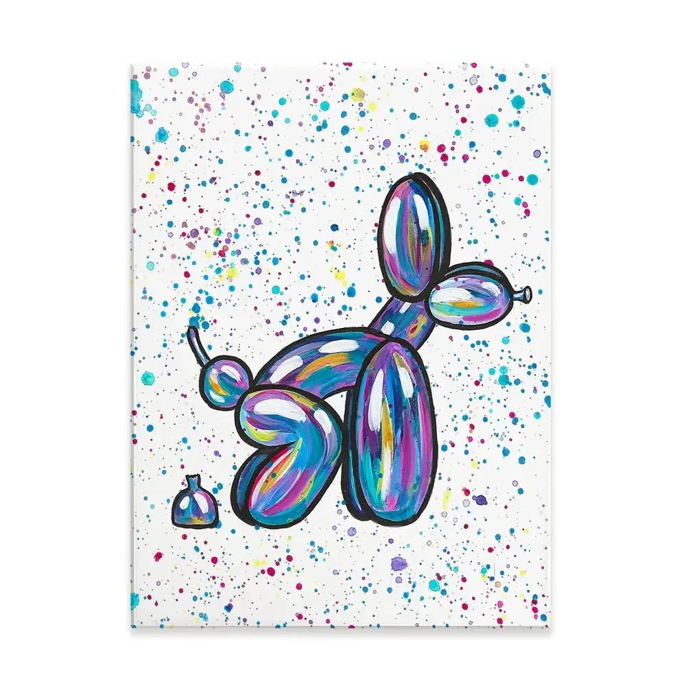 Balloon Dog Pooping Canvas Print
