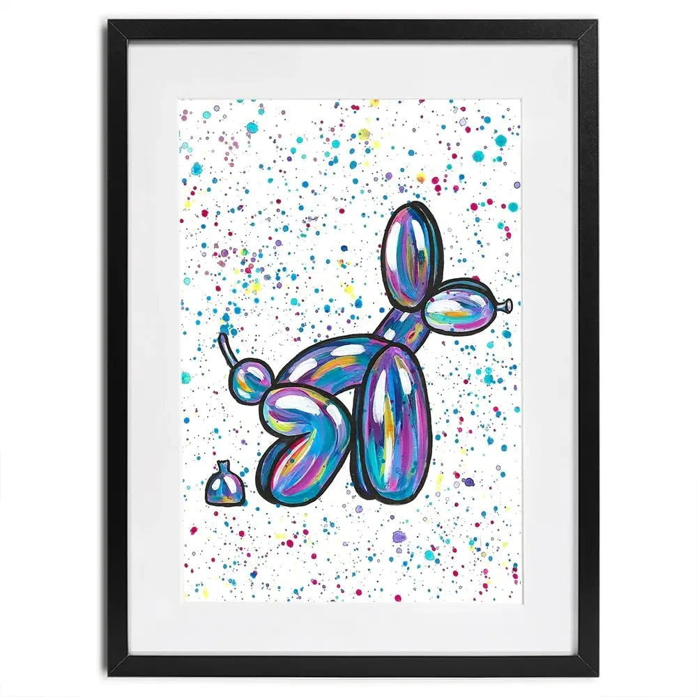 Balloon Dog Pooping Framed Art Print