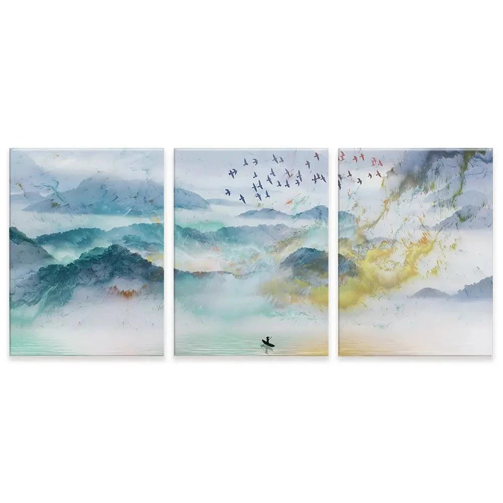 Marbled Mountains Trio Canvas Print