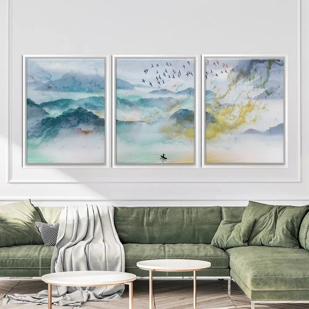 Marbled Mountains Trio Canvas Print
