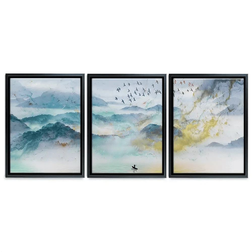 Marbled Mountains Trio Canvas Print