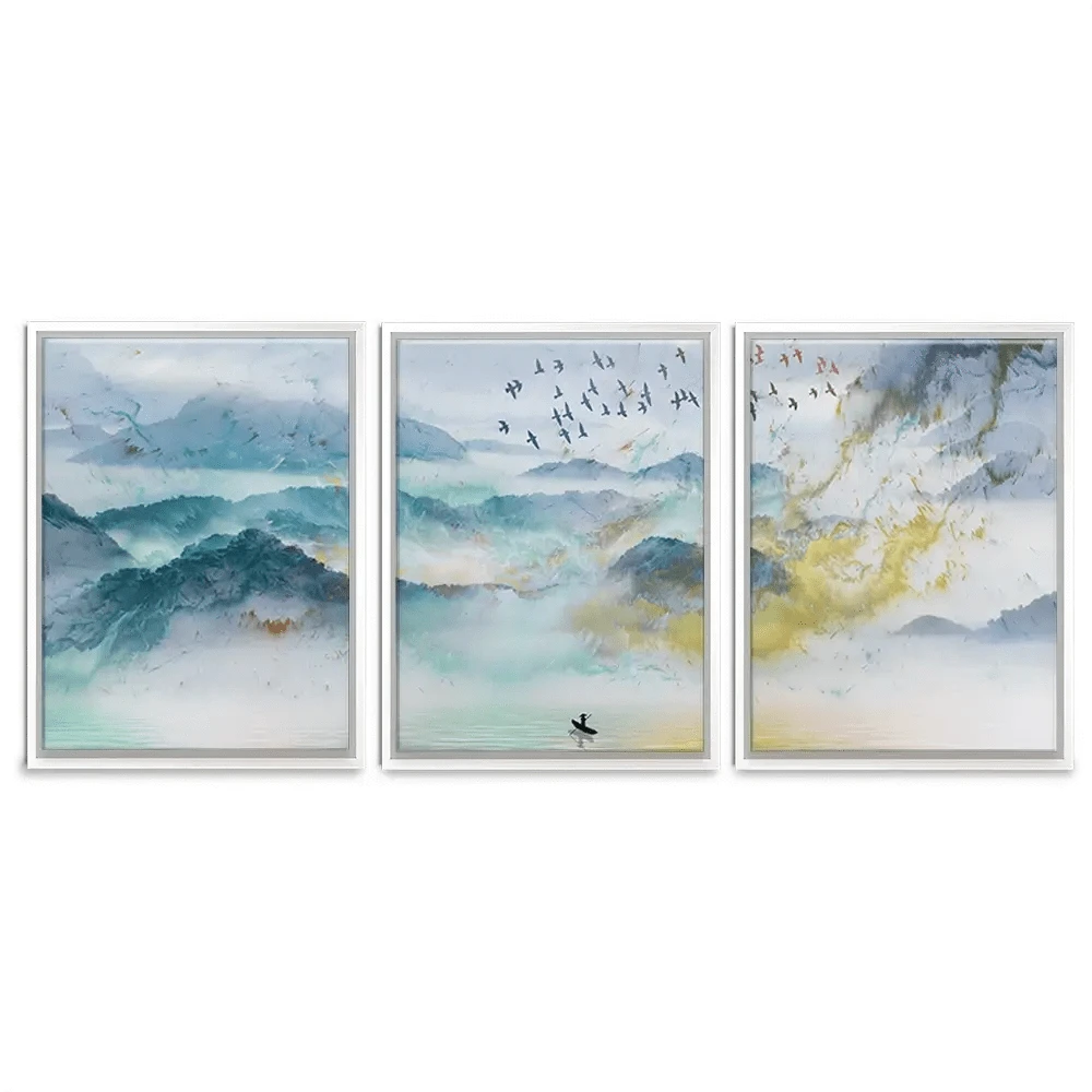 Marbled Mountains Trio Canvas Print