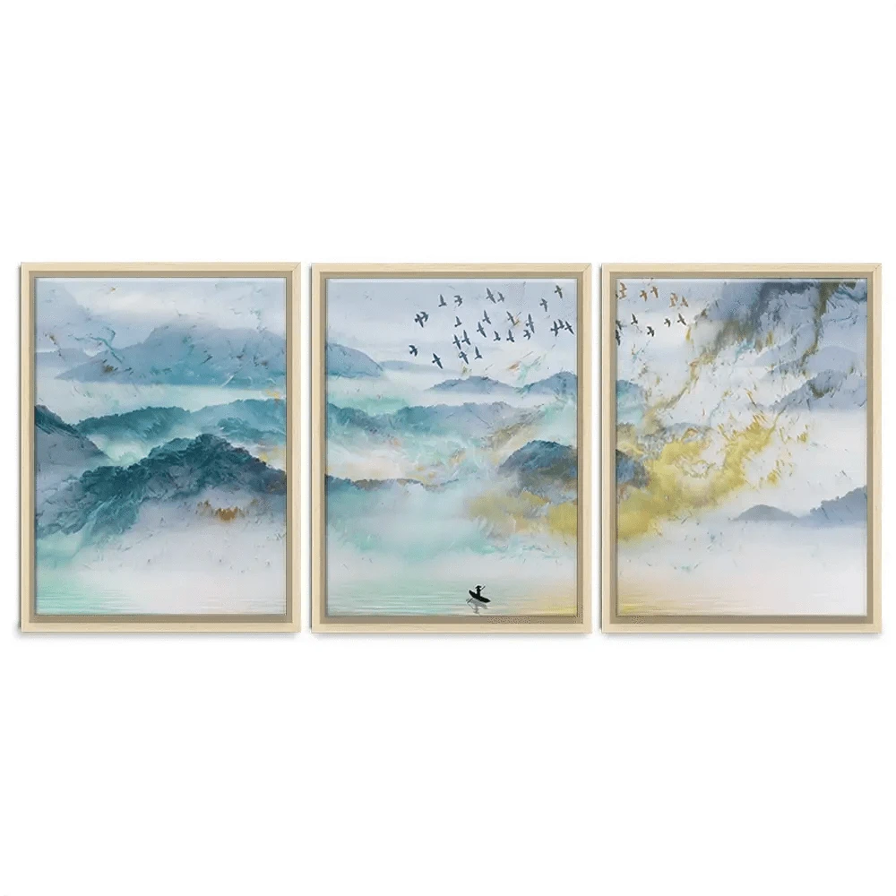 Marbled Mountains Trio Canvas Print