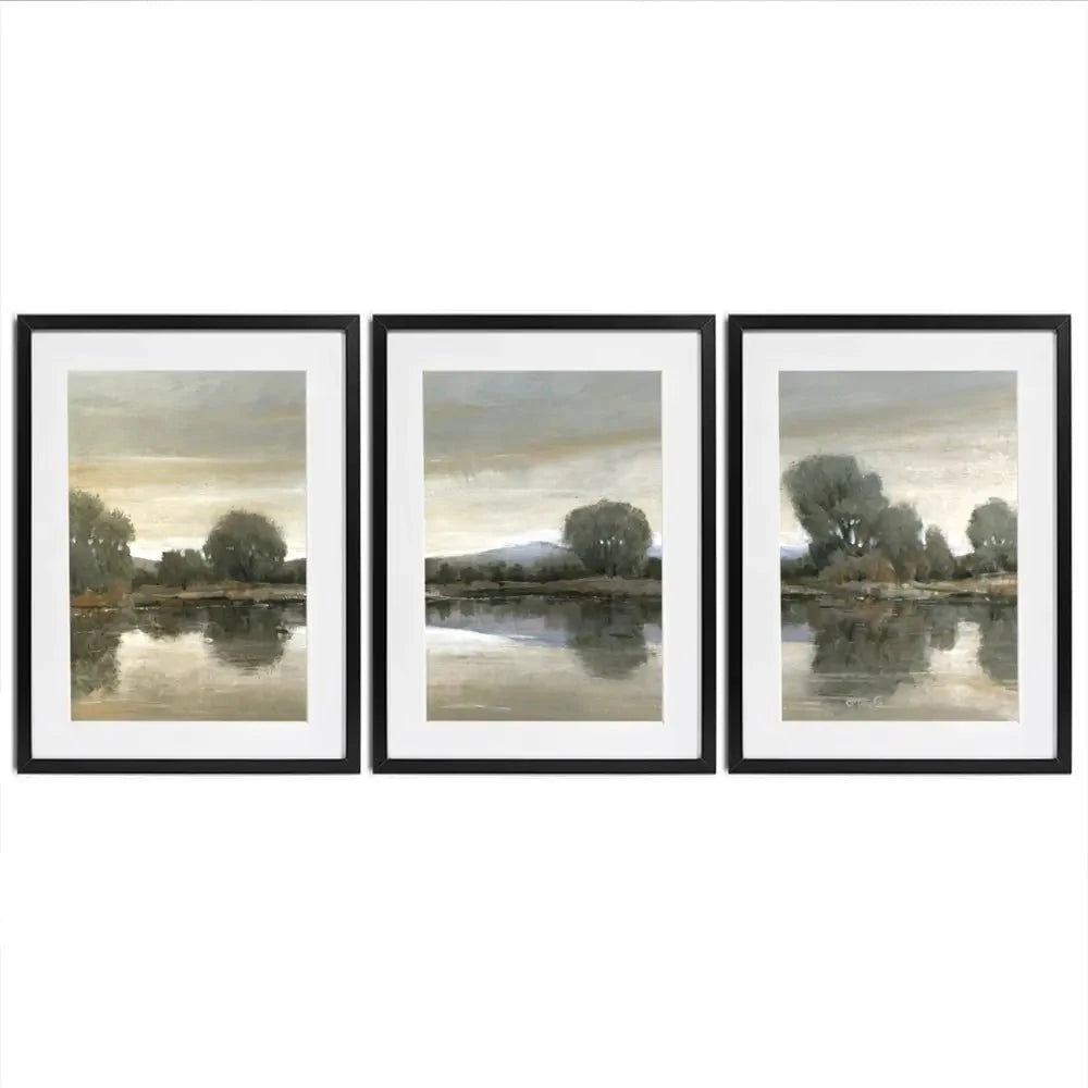 Mirror Lake 2 Framed Art Print Trio