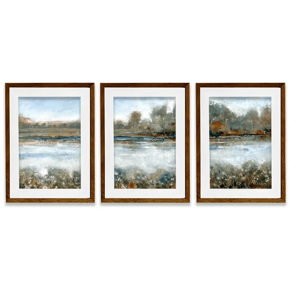 Stream Side Framed Art Print Trio