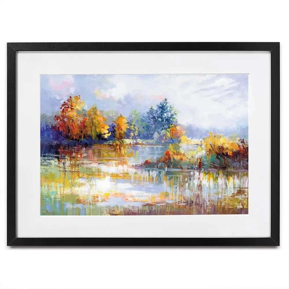A Moment In The Autumn Glow Framed Art Print