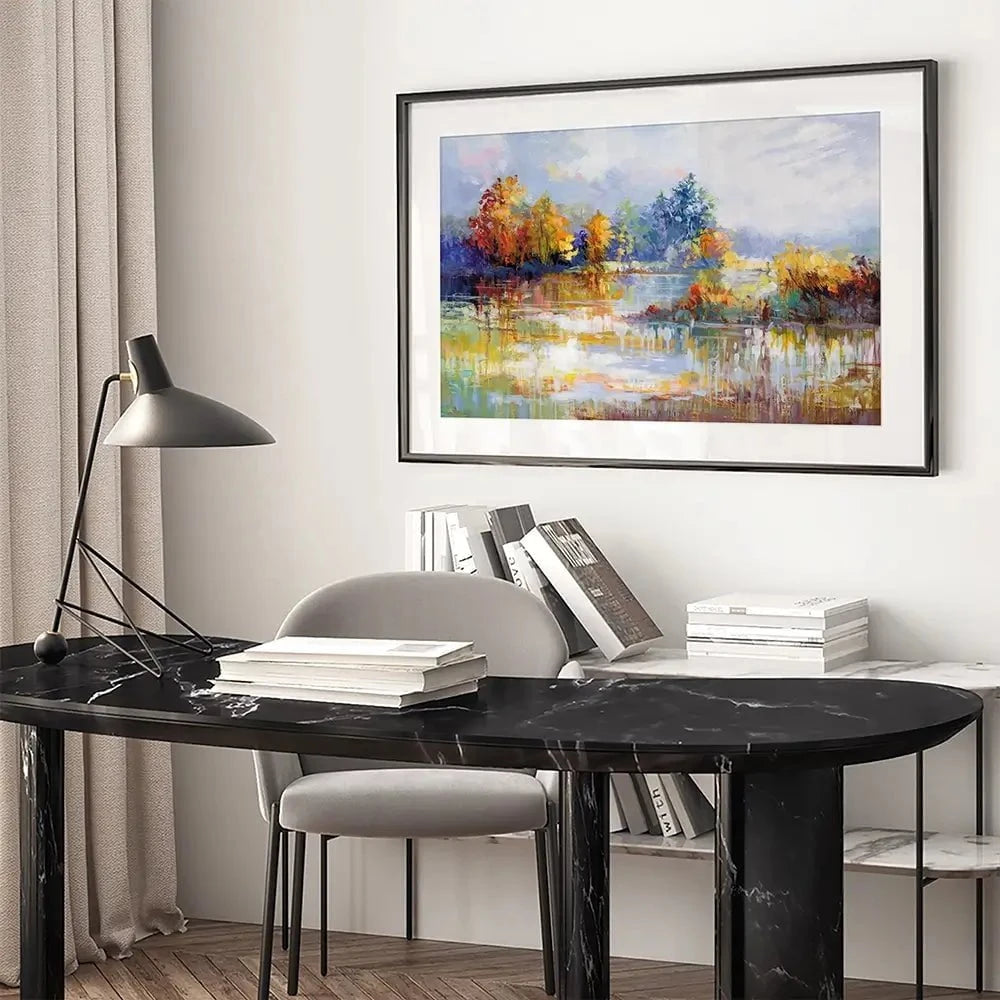 A Moment In The Autumn Glow Framed Art Print
