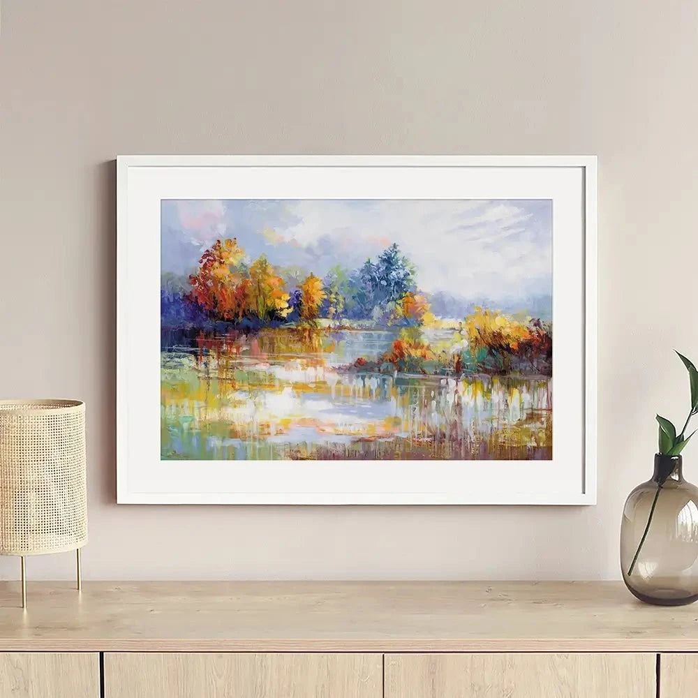 A Moment In The Autumn Glow Framed Art Print