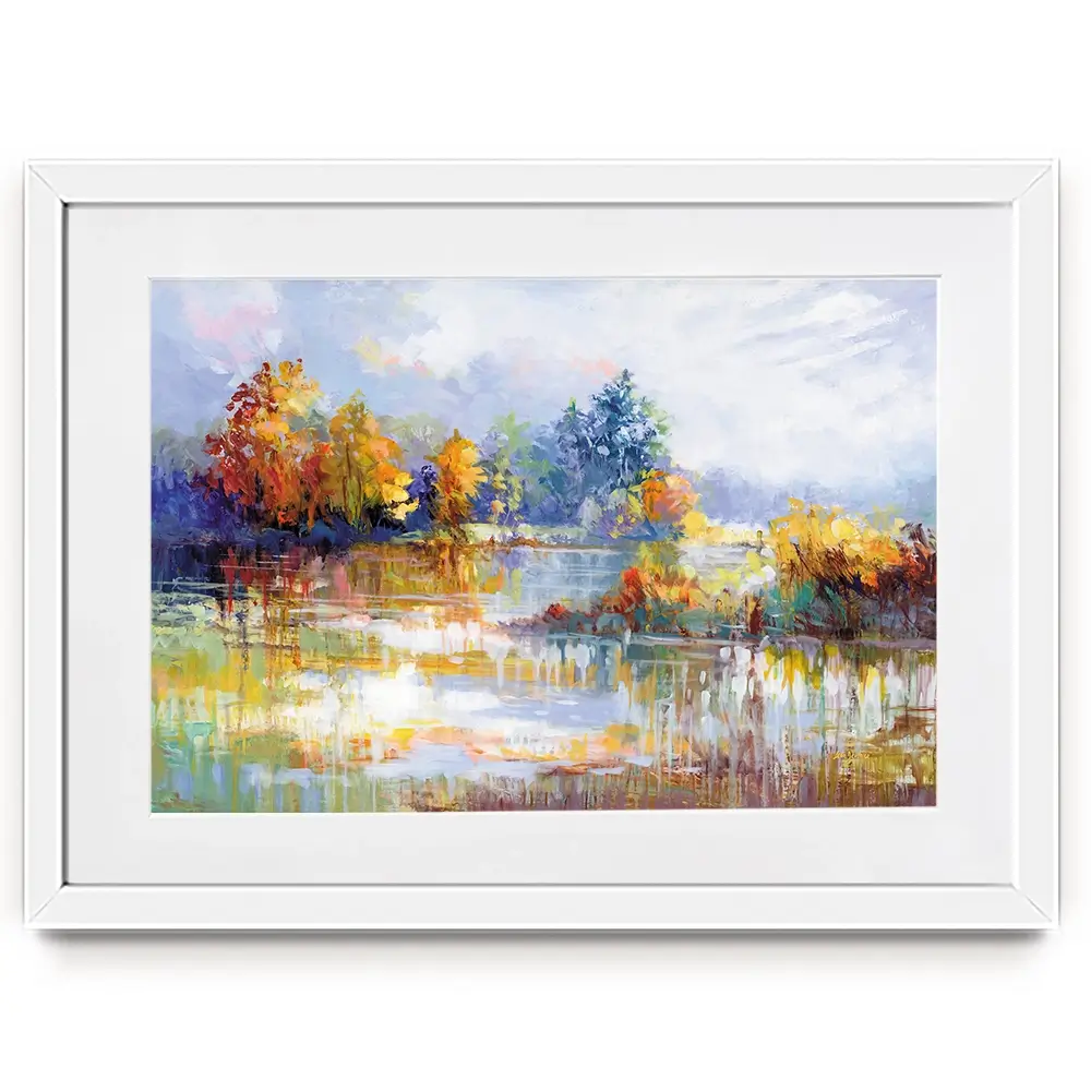 A Moment In The Autumn Glow Framed Art Print
