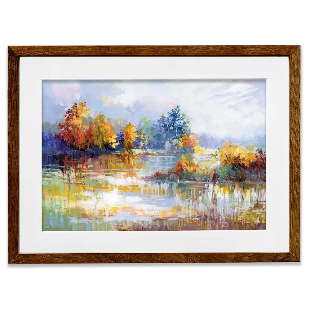 A Moment In The Autumn Glow Framed Art Print