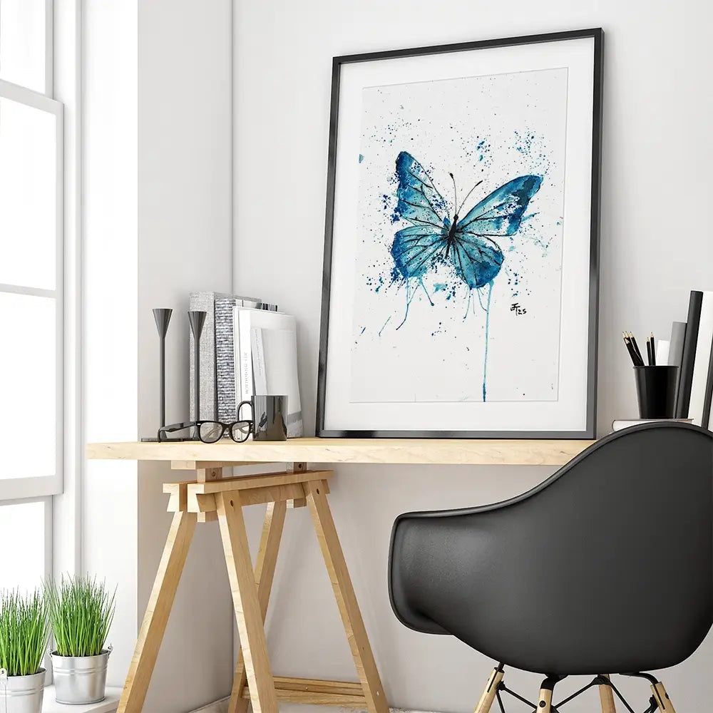 Butterfly Blues Framed Art Print