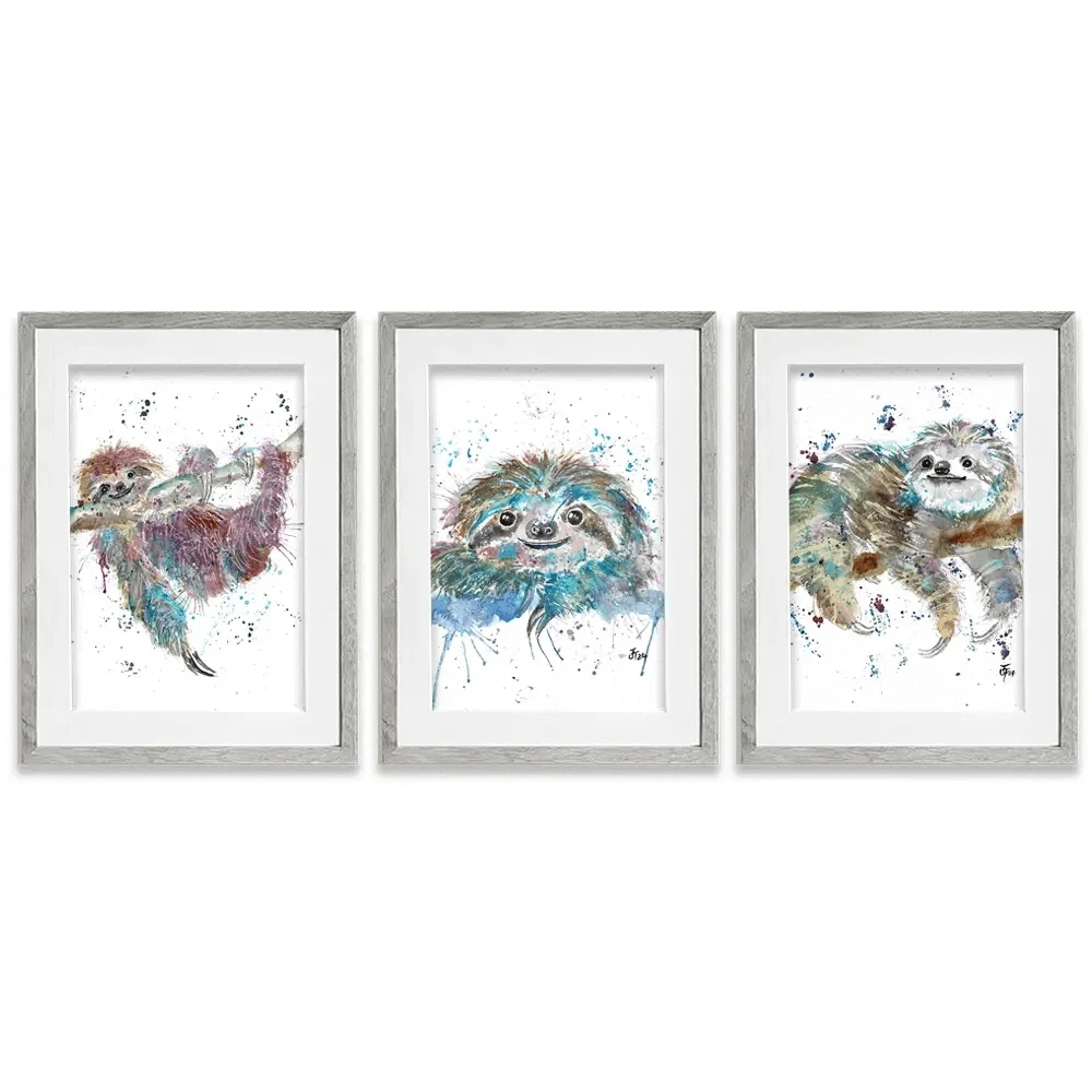 Sloth Life Framed Art Print Trio