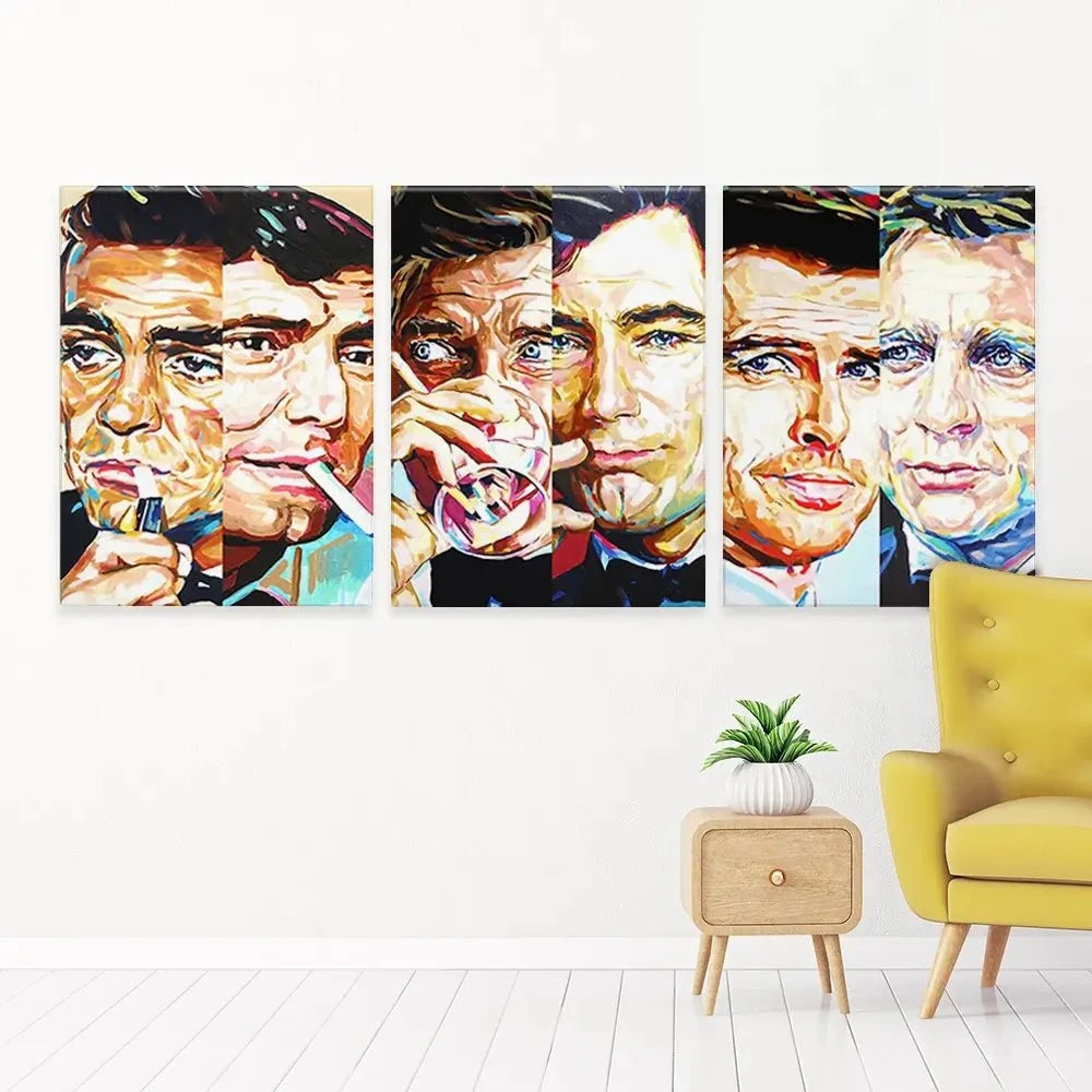 James Bond Collection Trio Canvas Print
