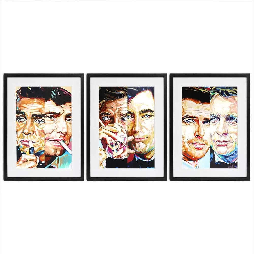James Bond Collection Framed Art Print Trio