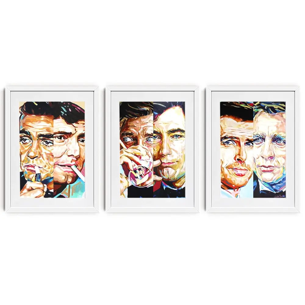 James Bond Collection Framed Art Print Trio