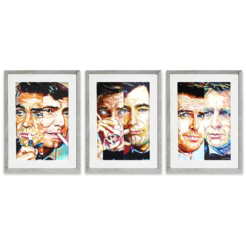 James Bond Collection Framed Art Print Trio