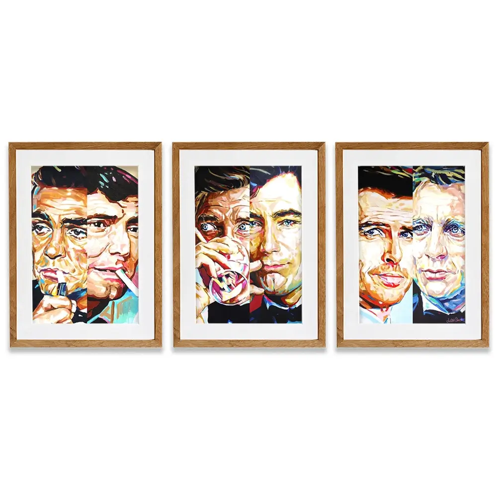 James Bond Collection Framed Art Print Trio