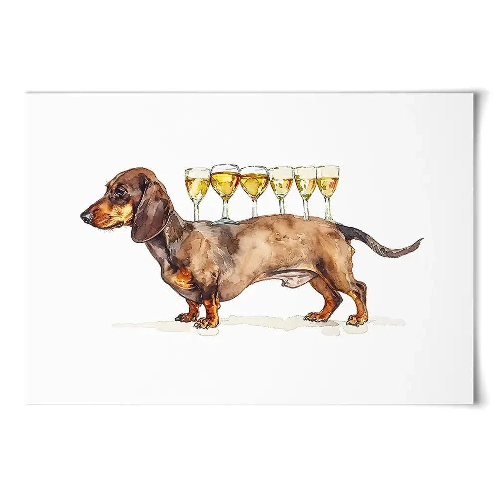 Balancing Dachshund Art Print