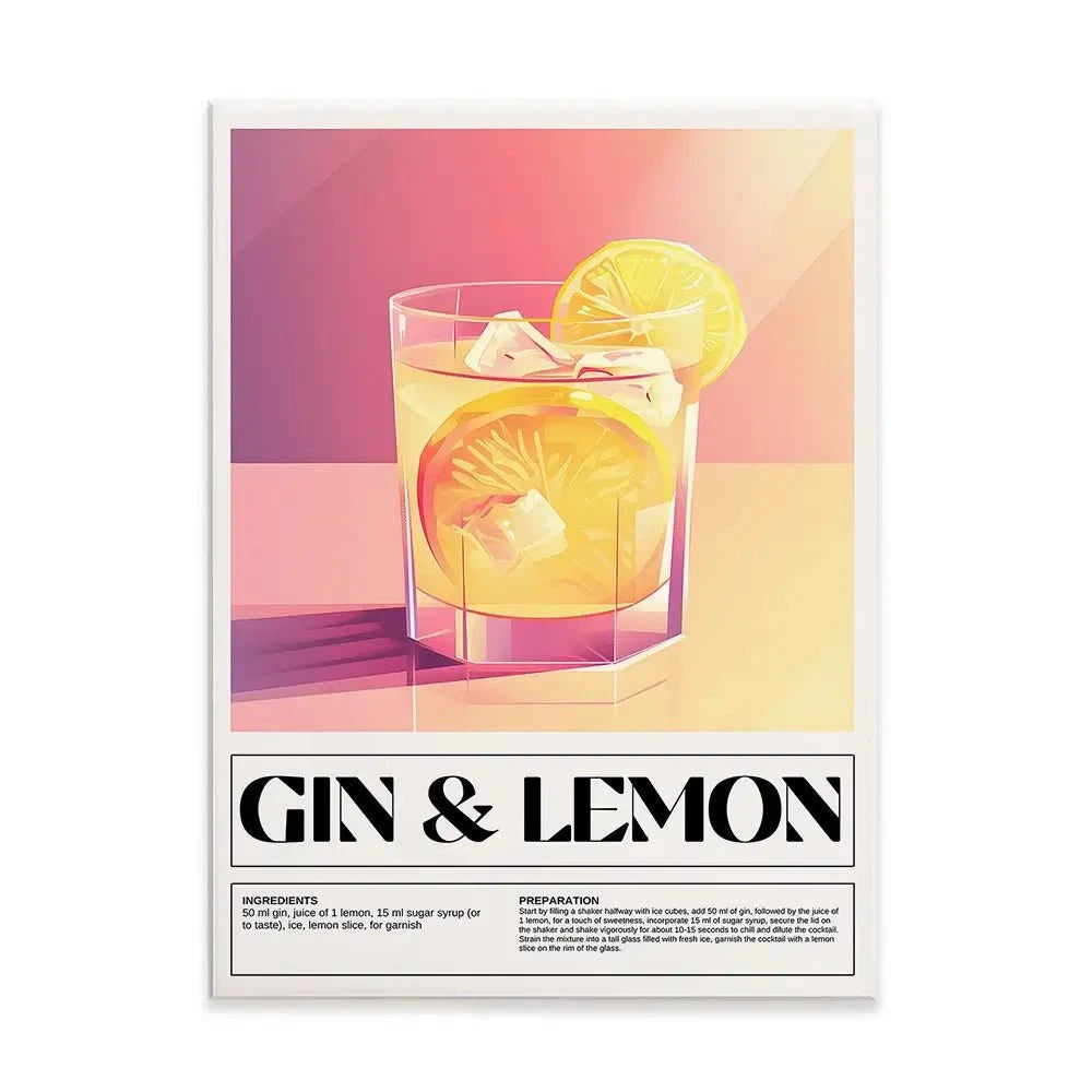Gin and Lemon Recipe Canvas Print