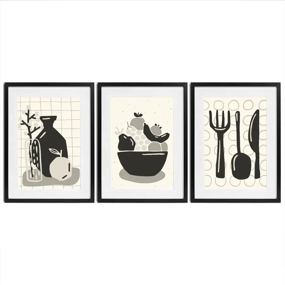 Kitchen Framed Art Print Trio