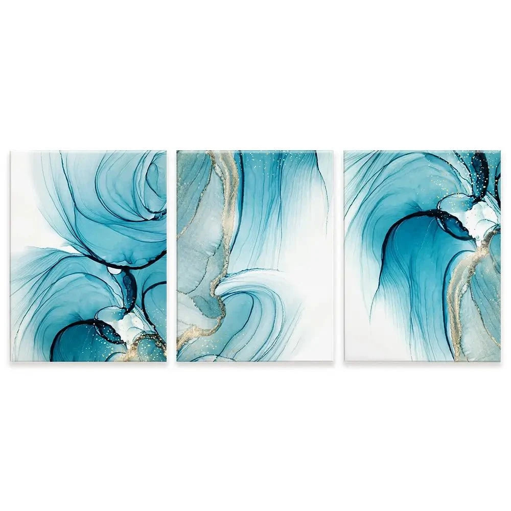 Blue Opulence Trio Canvas Print