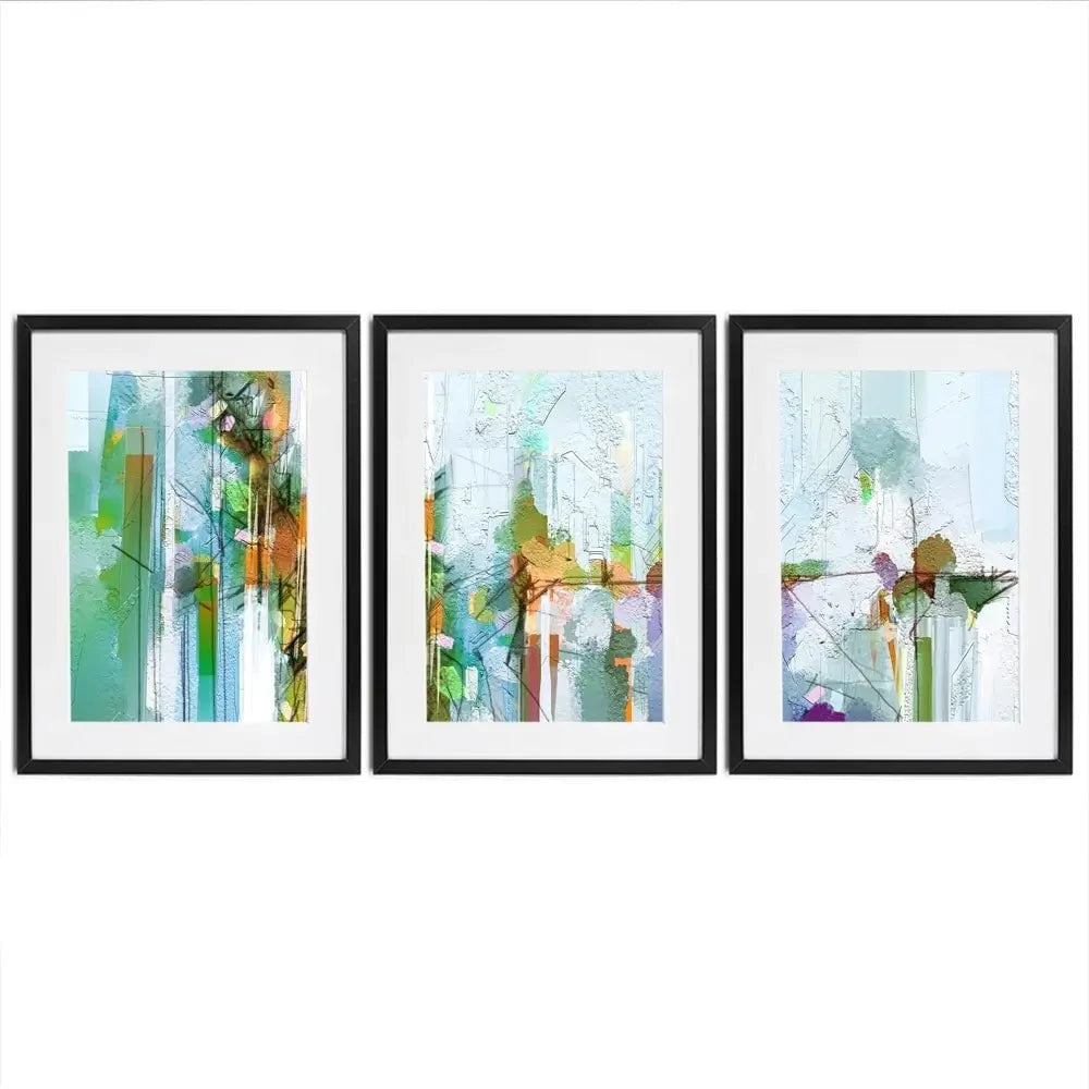 Green Framed Art Print Trio