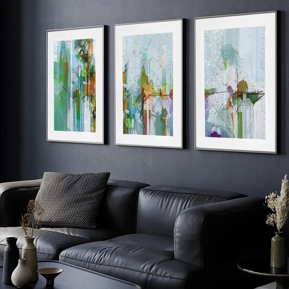 Green Framed Art Print Trio