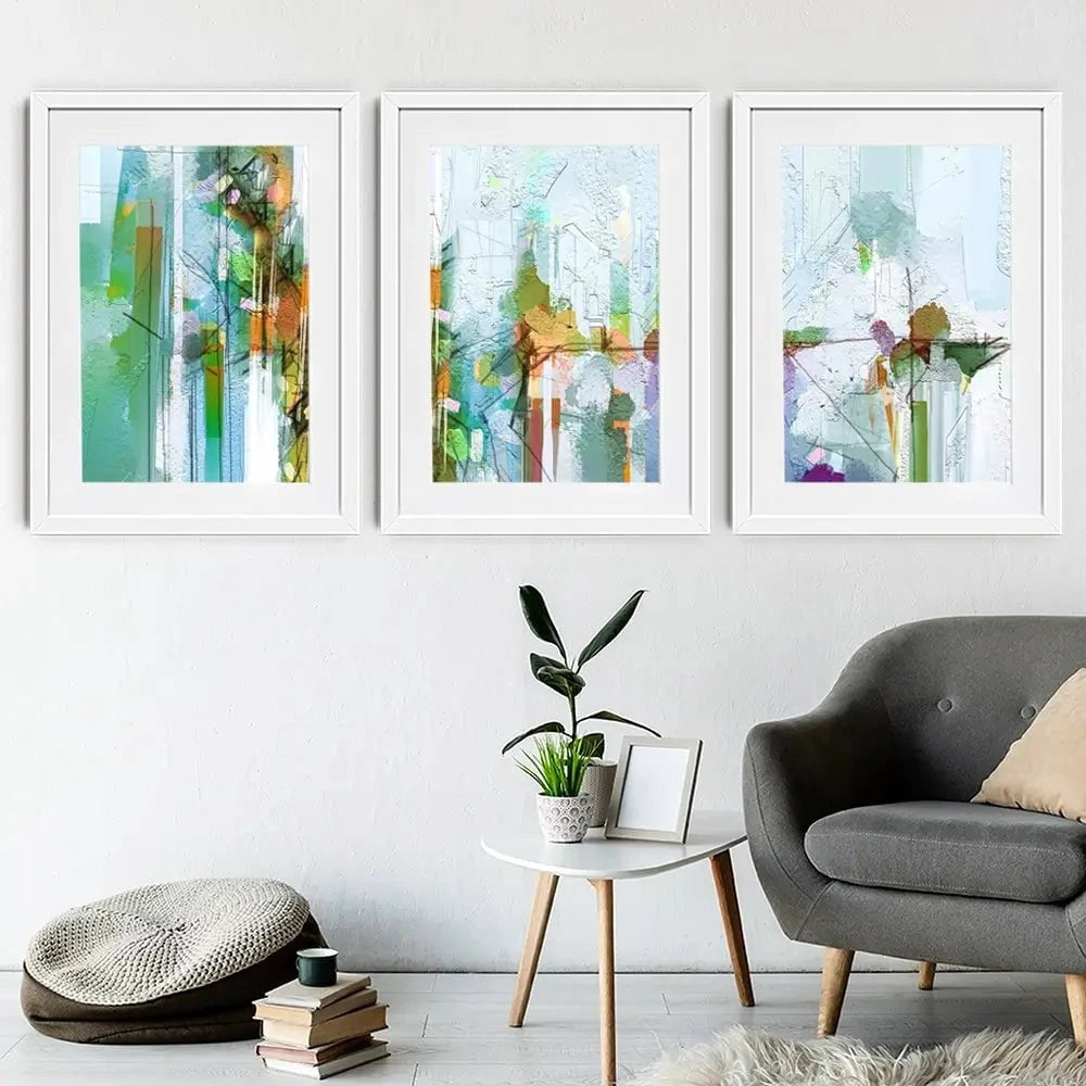 Green Framed Art Print Trio