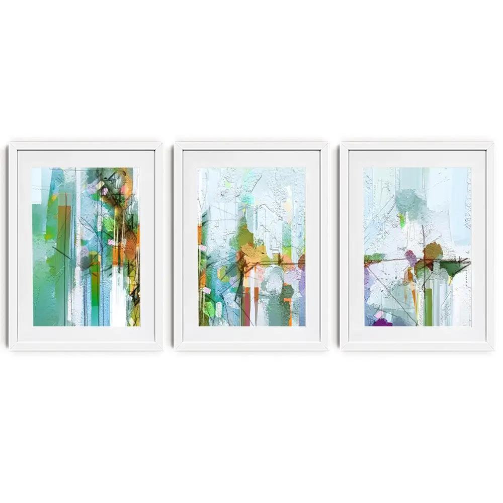 Green Framed Art Print Trio