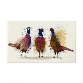 Three Pheasants Oversized Canvas Print