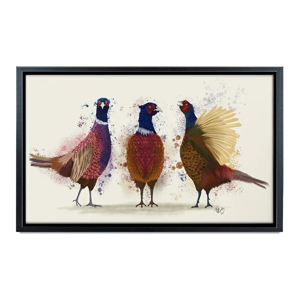 Three Pheasants Oversized Canvas Print