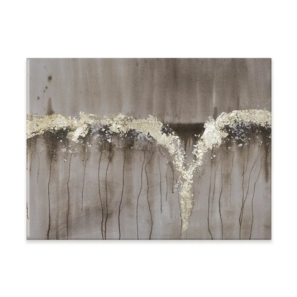 Printed Champagne And Gold Falls Canvas Print
