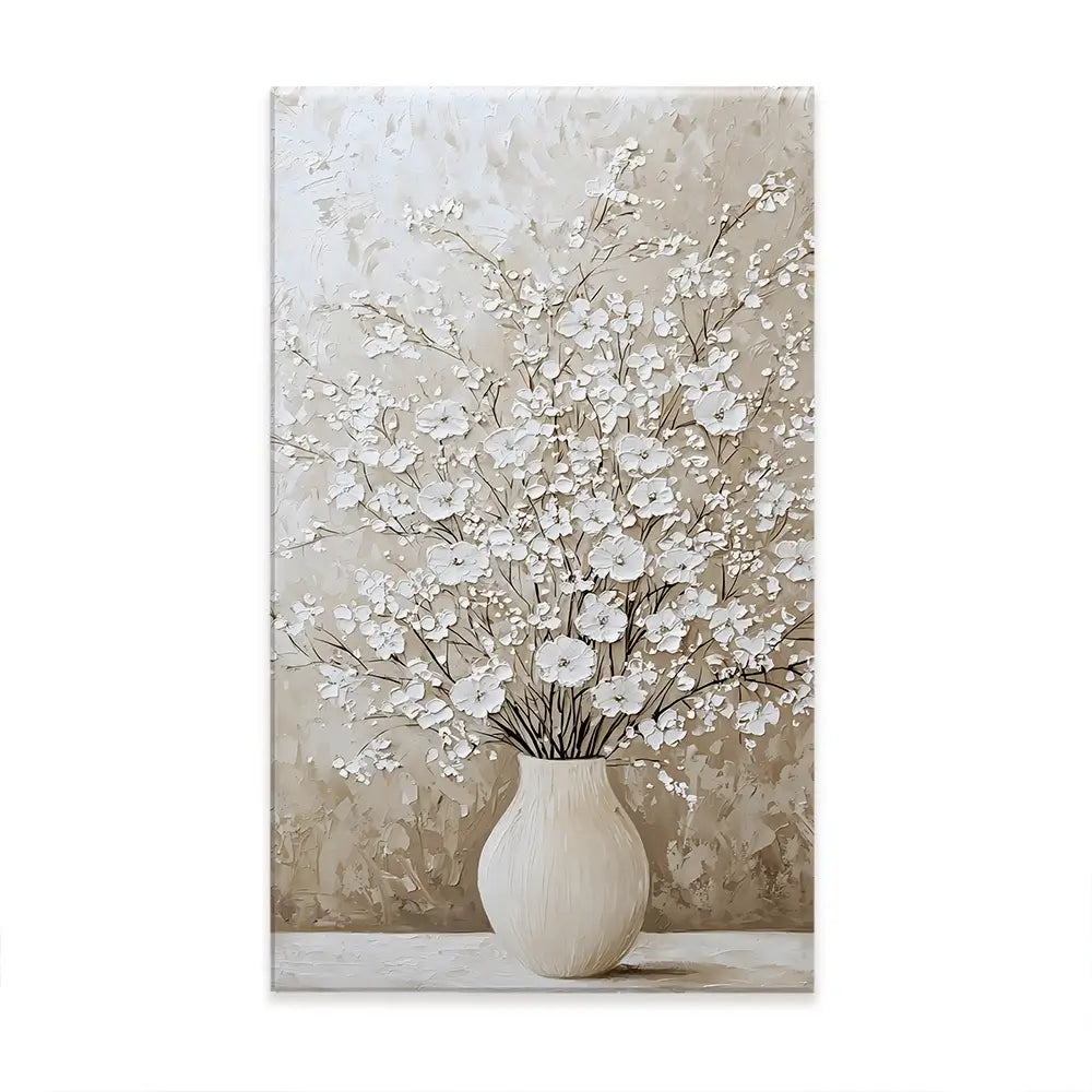 White Cherry Blossoms Oversized Canvas Print